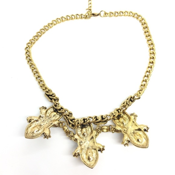 RHINESTONE GOLD TONE CRYSTALS STATEMENT NECKLACE FLOWER FLORAL COLLAR BLING - Picture 16 of 16